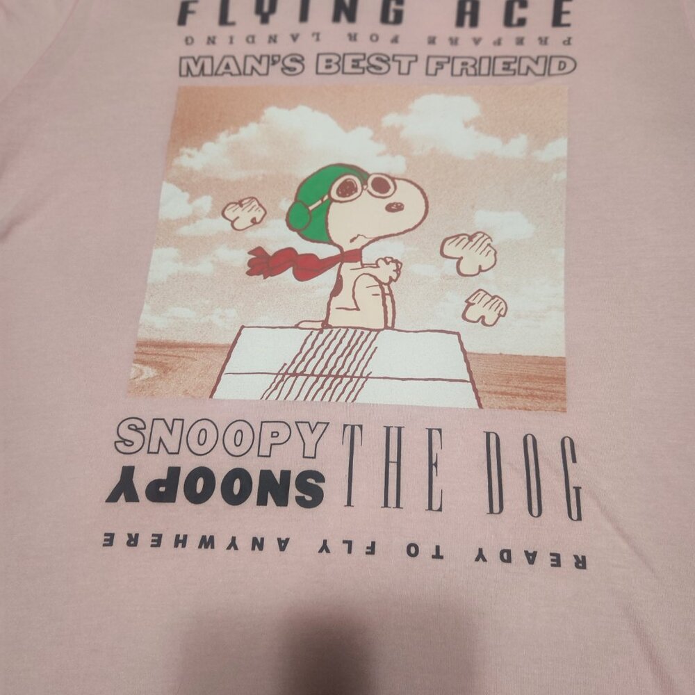 Peanuts/Flying Aces Snoopy Graphic Tee Pink/Multi Color Size XXL - Picture 3 of 6